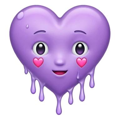 Drippy pastel Violet heart sticker