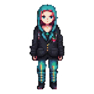 strange character with fashionable minimalist clothes sticker