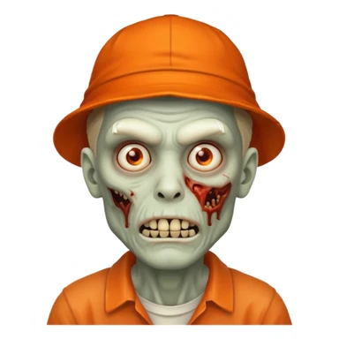 zombie man in orange hats sticker