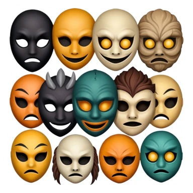 Artistic scary masks sticker