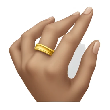 Hand wearing one simple gold ring on the pinky  sticker