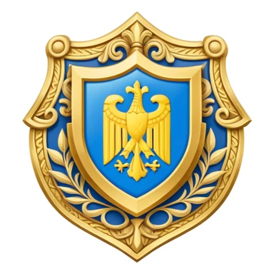 Ukrainian refugee protection symbol with German flag and shield sticker