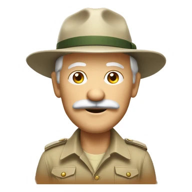 Old White South African safari guide with moustache with pants sticker