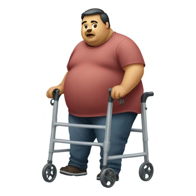 Fat man with a walker’s  sticker