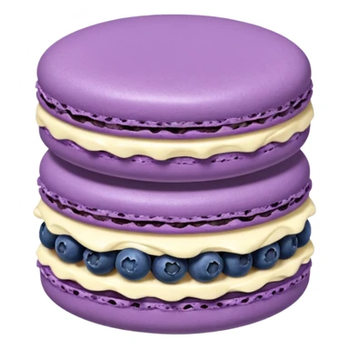 A macaron with purple cream and blueberries opened sticker
