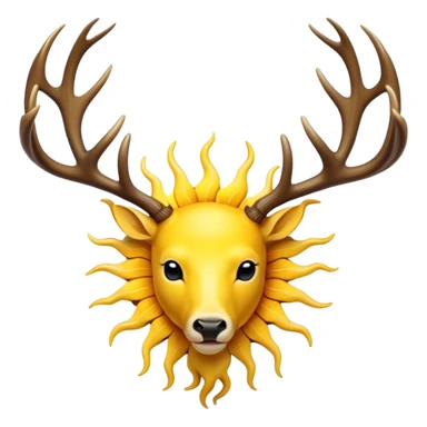 Sun emoji with deer antlers  sticker