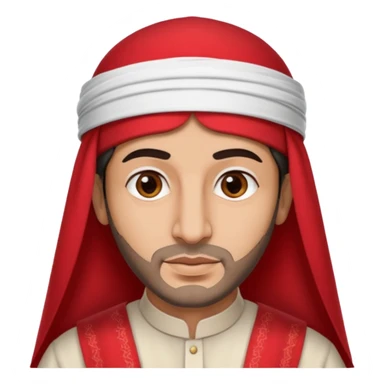 Arab man with a red and white traditional saharian hat sticker