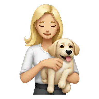 Mujer rubia durmiendo con perrito maltés sticker