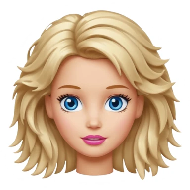 Barbie with messy hair sticker