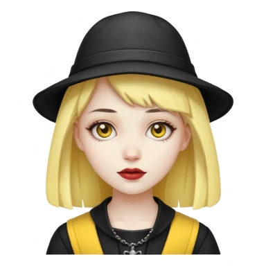 gothic girl with yellow hat sticker