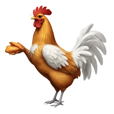 chicken eating a chicken wing sticker