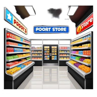 Convenience store named poor store and more sticker