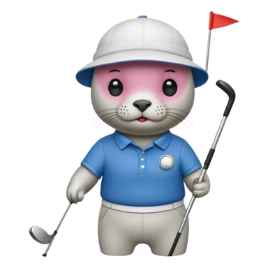Seal golfing sticker