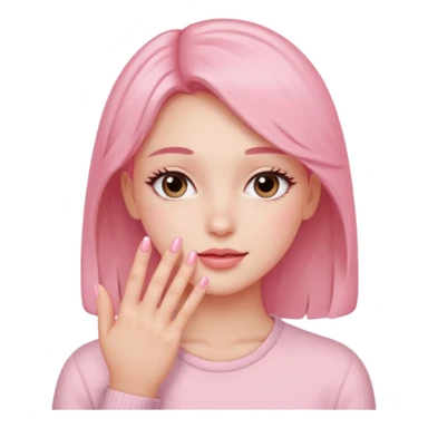 blushing with fingers sticker