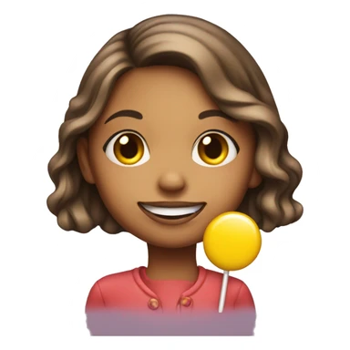 Smiley of a girl who is holding a lollipop by the cheek sticker