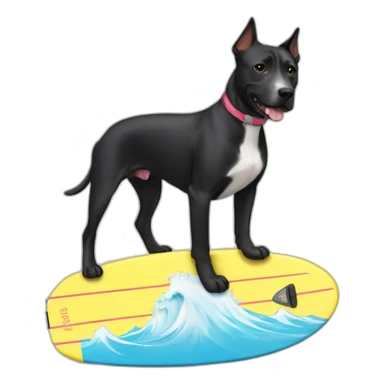 surfboard, black amstaff sticker