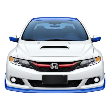 8th gen honda si white with blue spoiler sticker