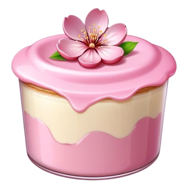 A cherry blossom on the light pink pudding sticker