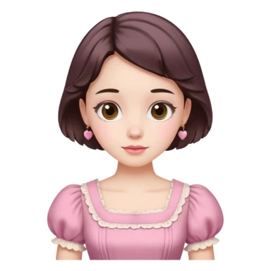 Cottagecore style ultra cute vintage material pink dress sticker