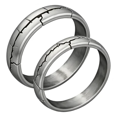 Broken wedding ring  into two parts  sticker