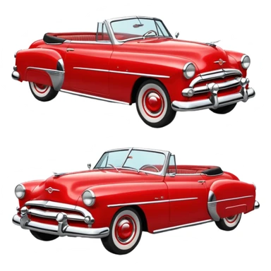 classic red converible 1950s sticker