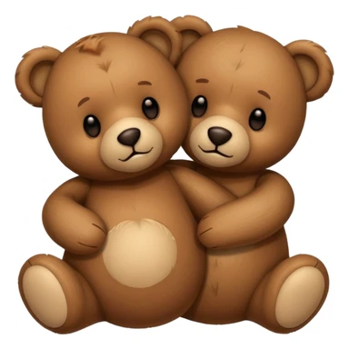 Teddy hugging another teddy sticker