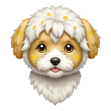 maltipoo white and light yellow spots sticker