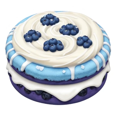 2 blueberry biscuits with white icing swirl on top sticker