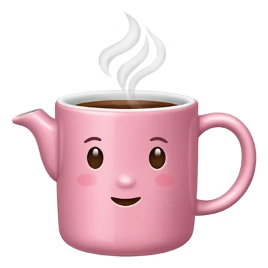 plain pink mug of steaming coffee sticker