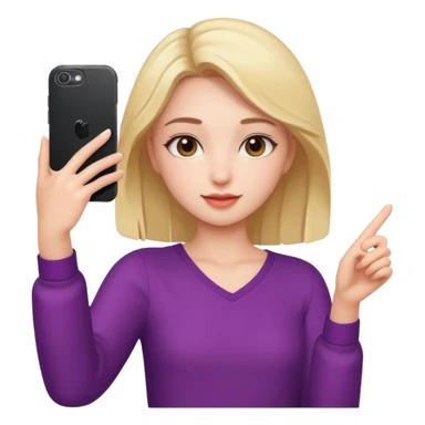 Girl taking selfie, different pose and outfit sticker