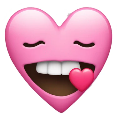 Emoji kiss with pink heart sticker