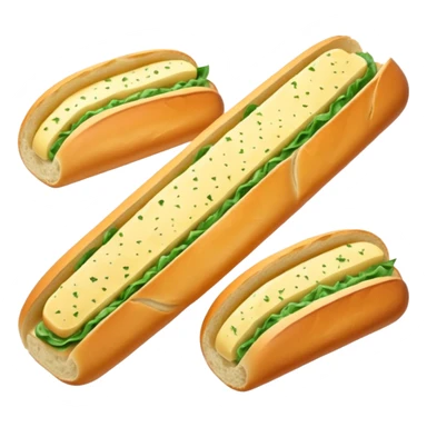 Garlic bread baguette with diagonal slices sticker