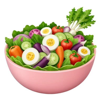 Make some healthy food, like a salad, in light pink tones, but you can use other colors (like the correct shades for the salad), like IOS sticker