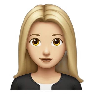 white girl with medium length hair in a shirt under a black longsleeve sticker