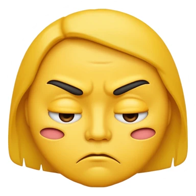 Pouting yellow face emoji sticker
