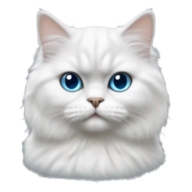 Small white Persian cat with gray face and blue eyes sticker