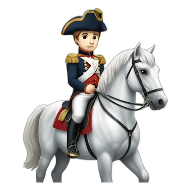 young napoleon on white horse sticker