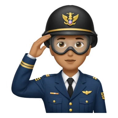 Soldier saluting with helmet + navy mask sticker