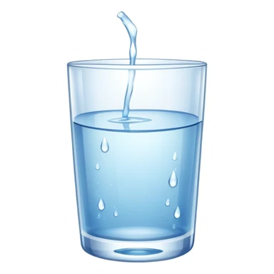 glass of water with water droplets, refreshing and clear sticker