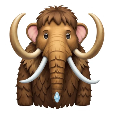 a brown Mammoth, half body, cute, Ice Age sticker