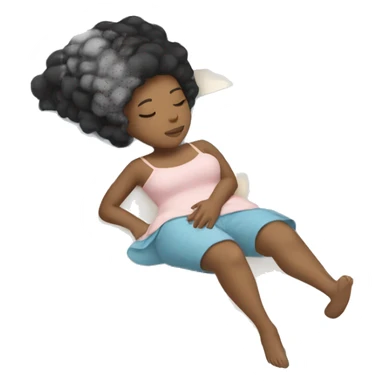 Black hair light skin girl sleeping  sticker