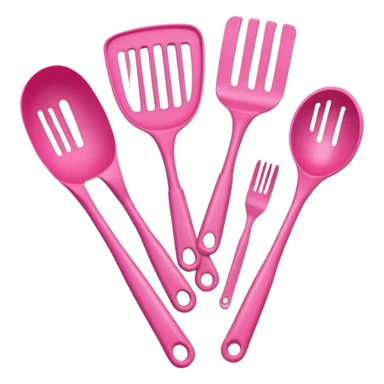Pink cooking utensils sticker