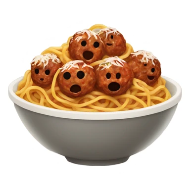 spaghetti with meatballs in a bowl sticker