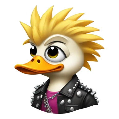 Duck with punk styl sticker