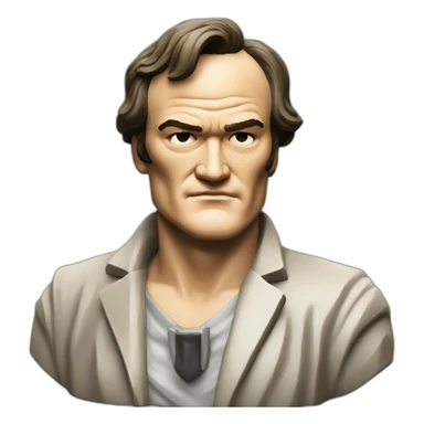 stone statue of quentin tarantino sticker