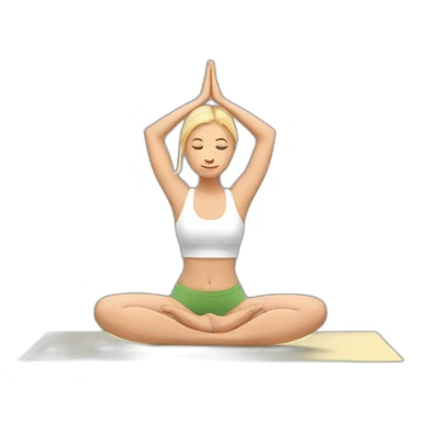 A  blonde girl doing yoga with minimal sticker