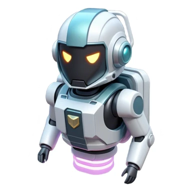 Clash of Clans aesthetic: Cinematic Playful 3D Isometric Jetpack Emoji, rendered in a 3D vector-style similar to standard emojis with minimal shading and bold, simplified shapes. A compact, distinct form with signature details, softly glowing with a futuristic sci-fi warfare charm. Simplified yet unmistakably iconic, highly detailed and consistent, glowing with a soft radiance and high shine. Stylized with a touch of high-tech brilliance and a soft glowing outline, capturing the essence of a beloved gaming relic with a friendly, playful manner! sticker