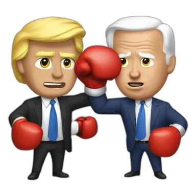 Trump and Biden Boxing sticker