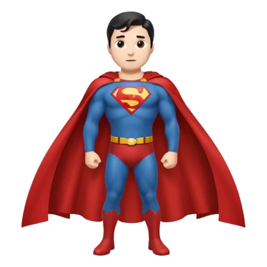 Make a Superman emoji with hands on hips, cape blowing, and the Superman "S" on the front. Make taller sticker