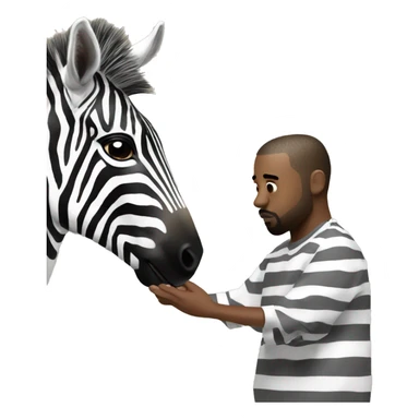Kanye West petting a zebra sticker